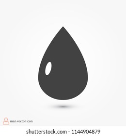 drop icon, stock vector illustration flat design style