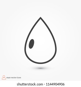 drop icon, stock vector illustration flat design style