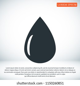 drop icon, stock vector illustration flat design style