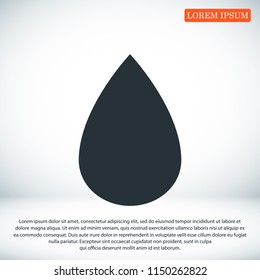 drop icon, stock vector illustration flat design style