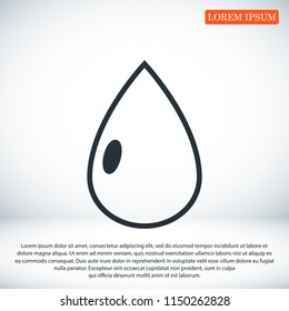 drop icon, stock vector illustration flat design style