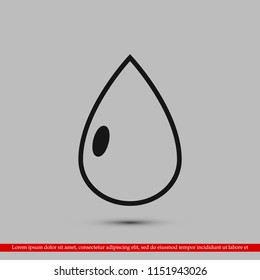 drop icon, stock vector illustration flat design style