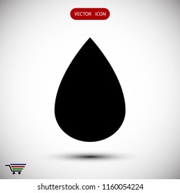 drop icon, stock vector illustration flat design style