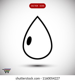 drop icon, stock vector illustration flat design style