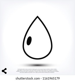 drop icon, stock vector illustration flat design style