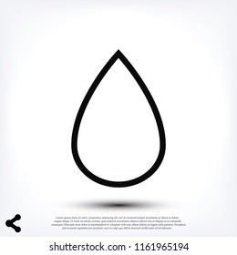 drop icon, stock vector illustration flat design style