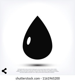 drop icon, stock vector illustration flat design style