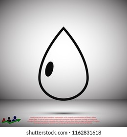drop icon, stock vector illustration flat design style