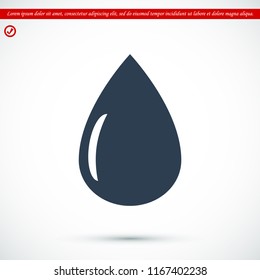 drop icon, stock vector illustration flat design style