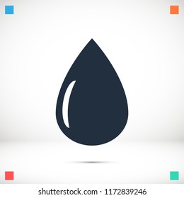 drop icon, stock vector illustration flat design style