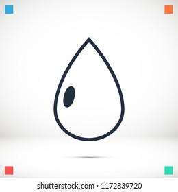 drop icon, stock vector illustration flat design style