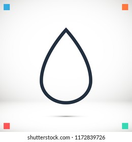 drop icon, stock vector illustration flat design style