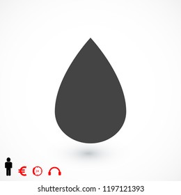 drop icon, stock vector illustration flat design style