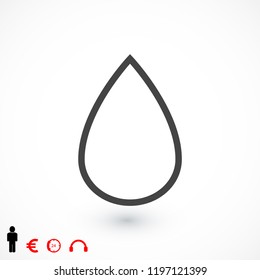 drop icon, stock vector illustration flat design style