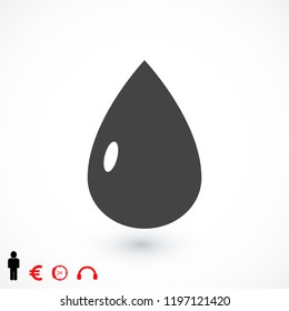 drop icon, stock vector illustration flat design style