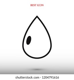 drop icon, stock vector illustration flat design style