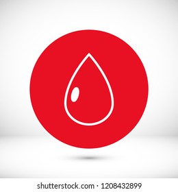 drop icon, stock vector illustration flat design style