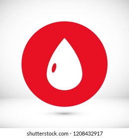 drop icon, stock vector illustration flat design style