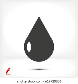 drop icon, stock vector illustration flat design style