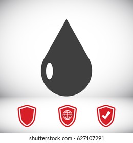 drop icon, stock vector illustration flat design style