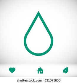 drop icon, stock vector illustration flat design style