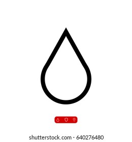 drop icon, stock vector illustration flat design style