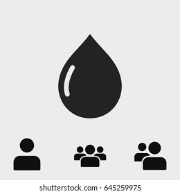 drop icon, stock vector illustration flat design style