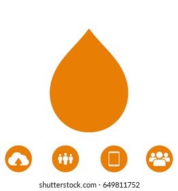 drop icon, stock vector illustration flat design style