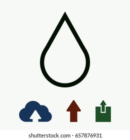 drop icon, stock vector illustration flat design style