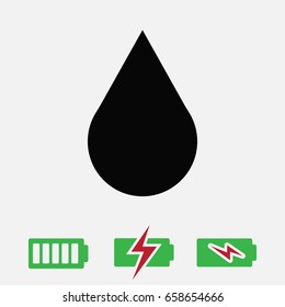 drop icon, stock vector illustration flat design style