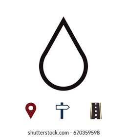 drop icon, stock vector illustration flat design style