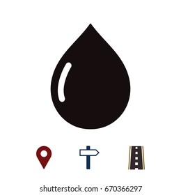 drop icon, stock vector illustration flat design style