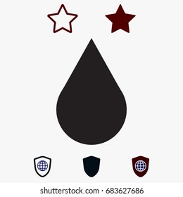 drop icon, stock vector illustration flat design style