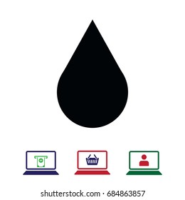 drop icon, stock vector illustration flat design style