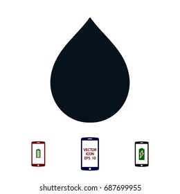 drop icon, stock vector illustration flat design style