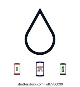 drop icon, stock vector illustration flat design style