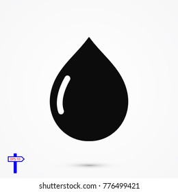 drop icon, stock vector illustration flat design style
