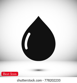 drop icon, stock vector illustration flat design style