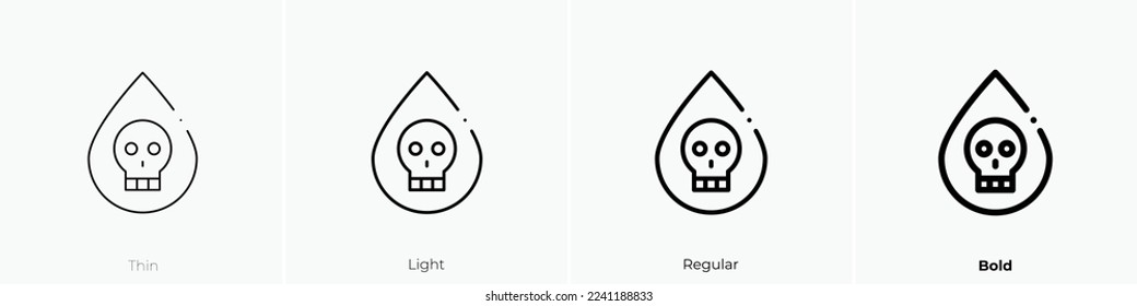 drop icon. Thin, Light Regular And Bold style design isolated on white background