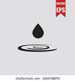Drop icon in trendy isolated on grey background.Vector illustration.