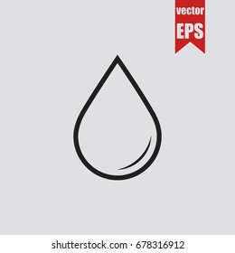 Drop icon in trendy isolated on grey background.Vector illustration.