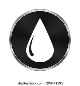 drop icon  - vector brushed metal button?