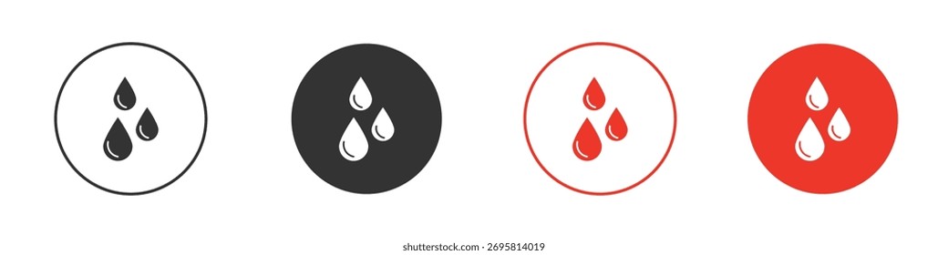 Ícone de gota coleção de vetores. ilustrações de símbolos de estoque de vetores