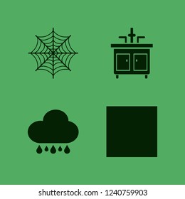 drop icon. drop vector icons set beer bottle, spider web, rain and faucet