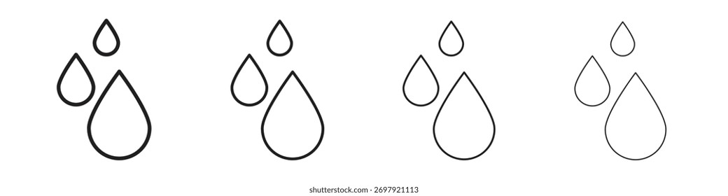 Ilustración vectorial de icono de gota. Vector editable EPS 10.