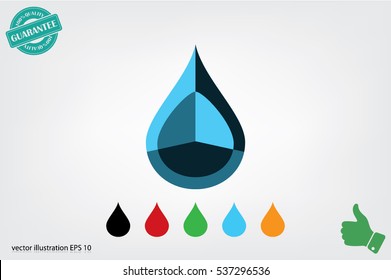 drop icon vector illustration eps10. Isolated badge for website or app - stock infographics