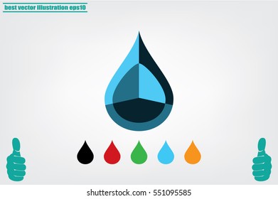 drop icon vector illustration eps10. Isolated badge for website or app - stock infographics.