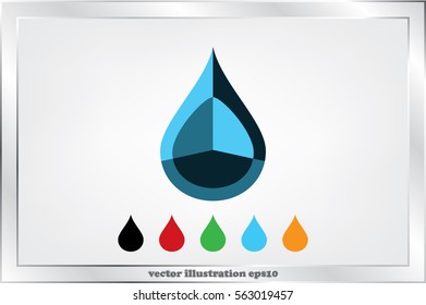 drop icon vector illustration eps10. Isolated badge for website or app - stock infographics.