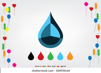 drop icon vector illustration eps10. Isolated badge for website or app - stock infographics.