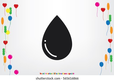 drop icon vector illustration eps10. Isolated badge for website or app - stock infographics